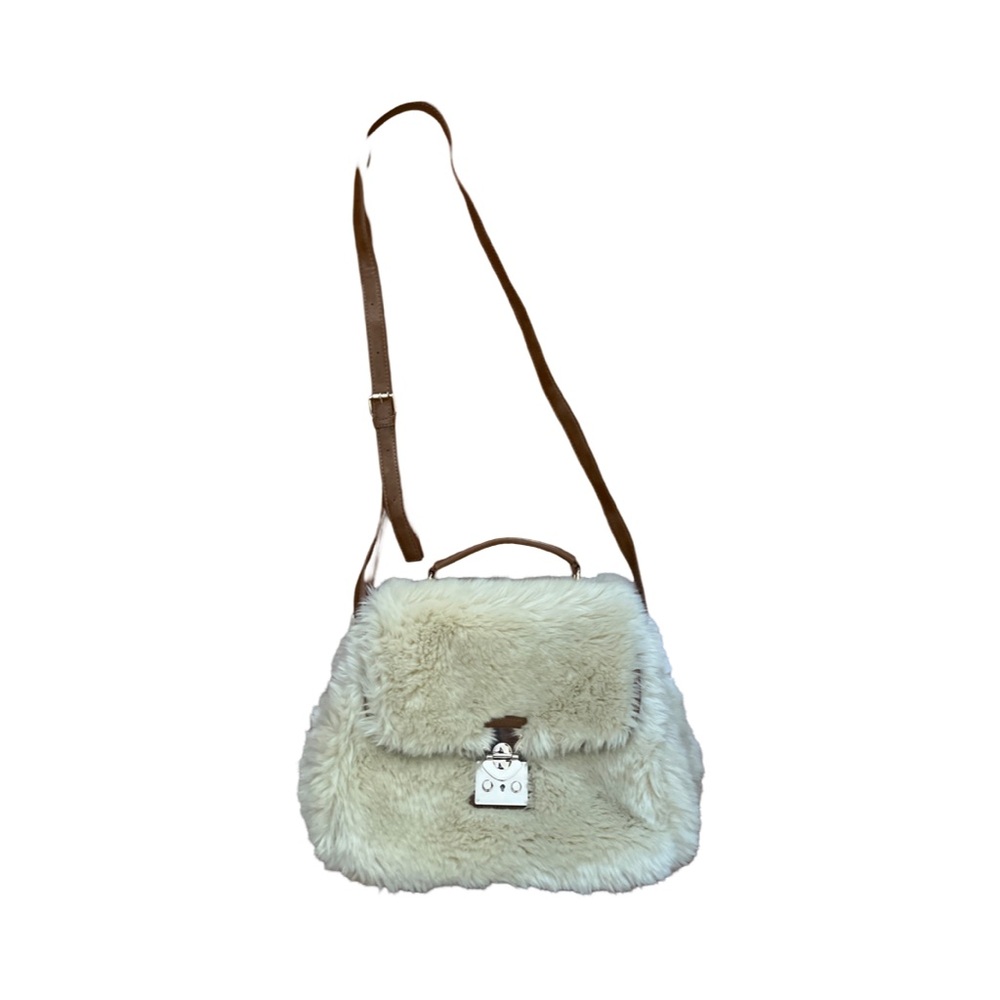 Aldo Fun Faux fur purse brass clasp cross body bag